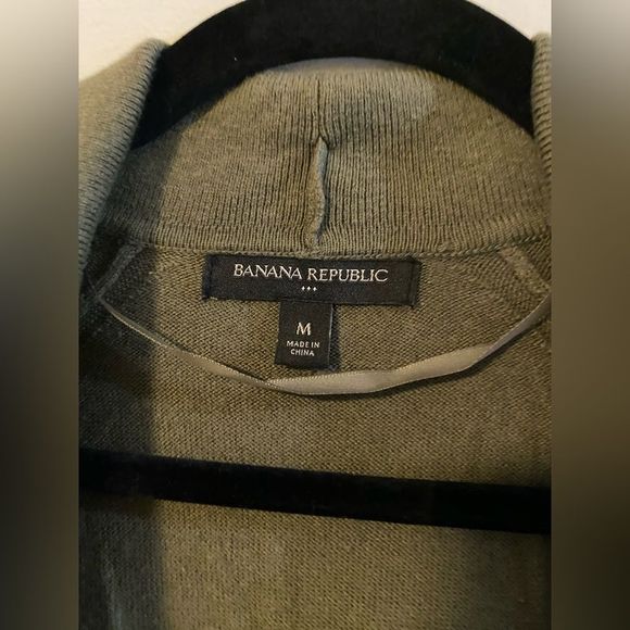 Banana Republic, Olive Green Knit Cardigan, Size M - Picture 2 of 6